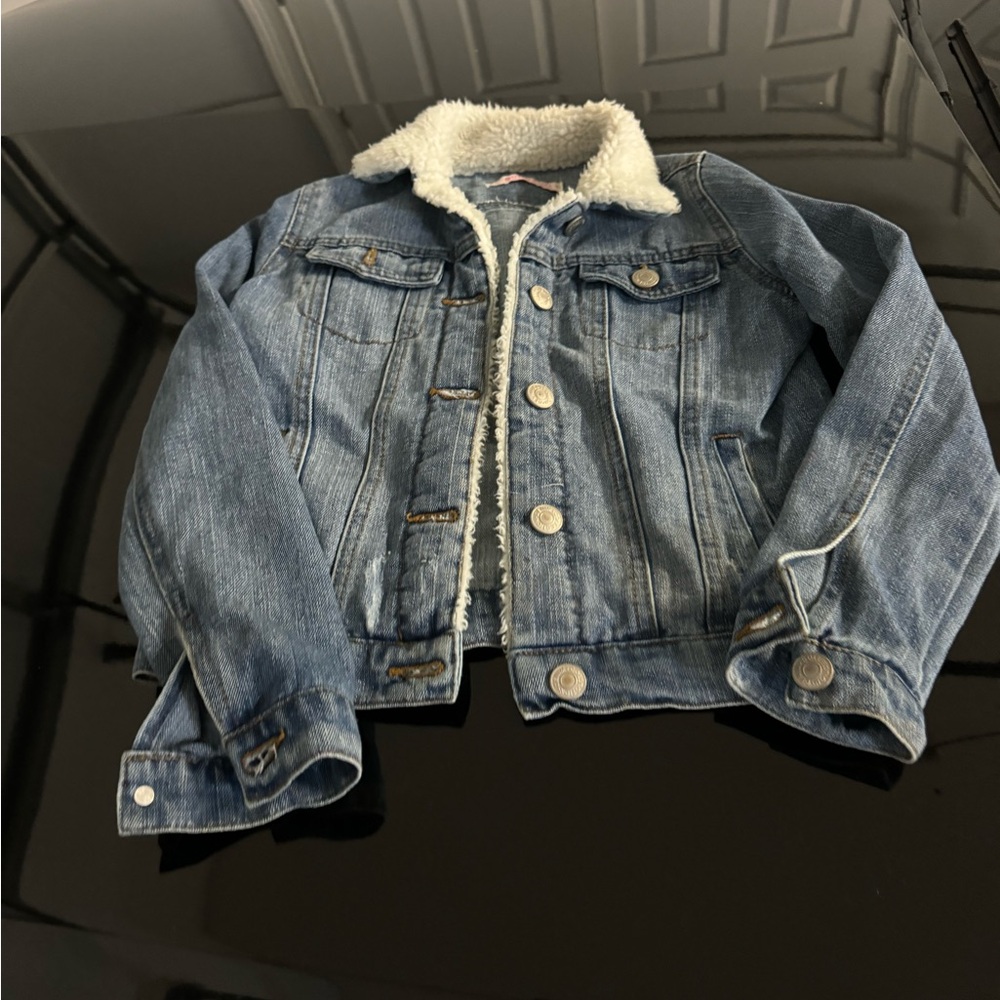 Kids Blue Denim Jacket with Sherpa Lining